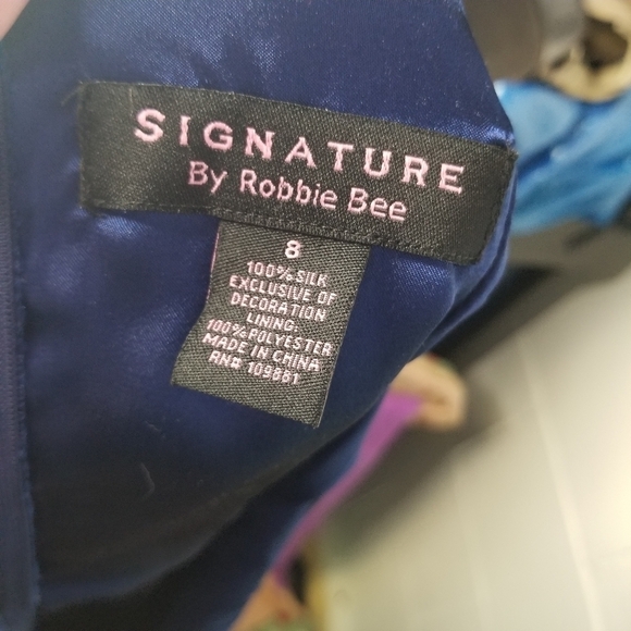 Vtg y2k does 20s blue silk retro dress - Picture 8 of 11